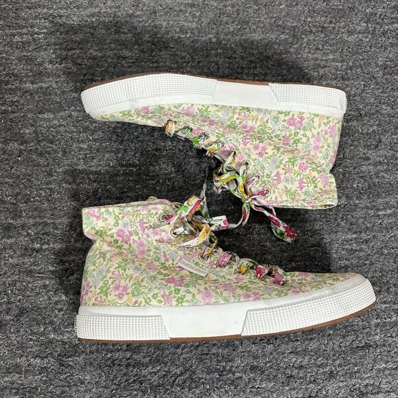Loveshackfancy X Superga Floral High Top Sneakers Women 10.5 Floral Strawberry - Picture 2 of 16